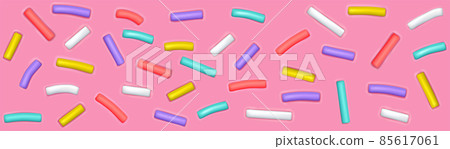 Doughnut glaze border. Sweet pink donut cream Doughnut glaze border. Sweet pink donut cream 85617061