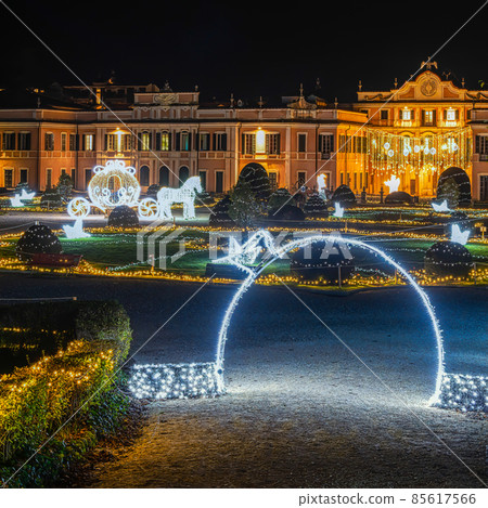 .Christmas lights in the public gardens .Christmas lights in the public gardens 85617566