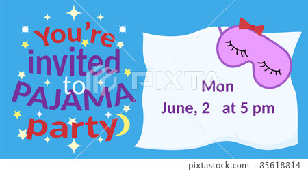 Pajama party invitation blank. Vector template Pajama party invitation blank. Vector template 85618814