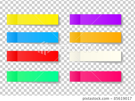 Post note sticker set. Paper sticky tape with shadow. office color post sticks for advertising Post note sticker set. Paper sticky tape with shadow. office color post sticks for advertising 85619017