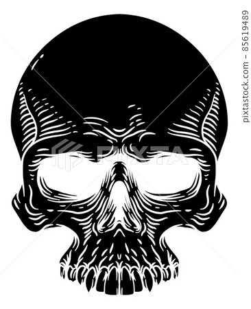 Skull Old Vintage Woodcut Etching Engraving Style Skull Old Vintage Woodcut Etching Engraving Style 85619489