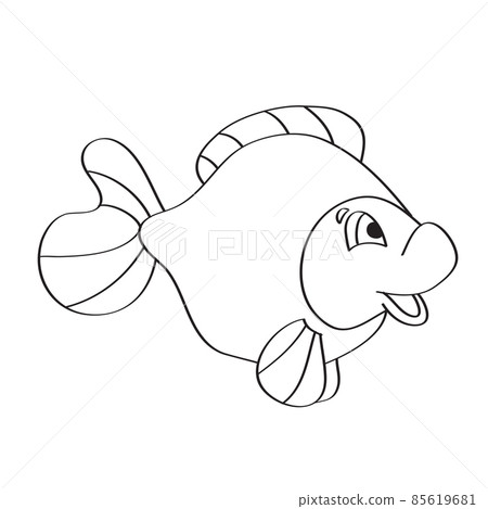 Simple coloring page. Drawing worksheet for preschool kids - Fish 85619681