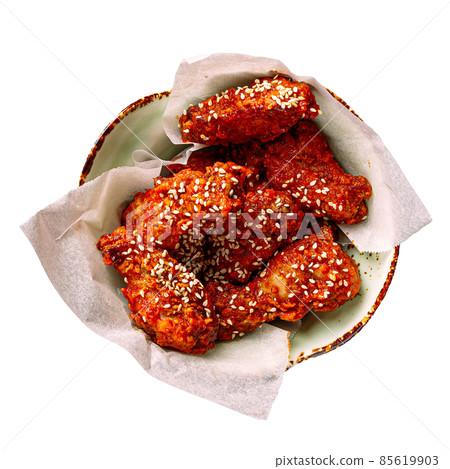 Isolated bowl of spicy buffalo wings snack Isolated bowl of spicy buffalo wings snack 85619903