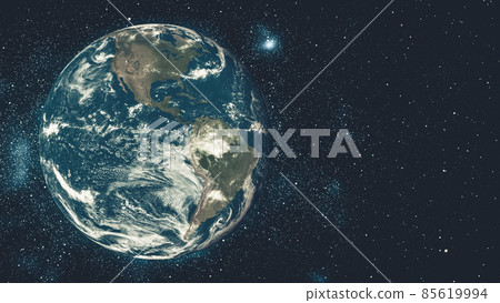 Planet earth globe view from spaceflight with realistic earth surface from space Planet earth globe view from spaceflight with realistic earth surface from space 85619994