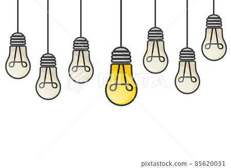 Vector grunge illustration with hanging light bulbs. Modern hipster sketch style. Vector grunge illustration with hanging light bulbs. Modern hipster sketch style. 85620031