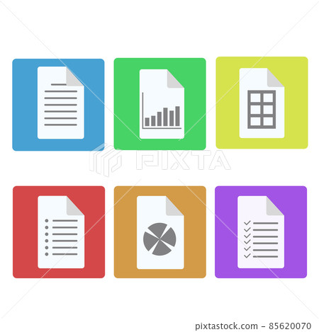 Set of web document flat icon, stock vector... - Stock Illustration ...