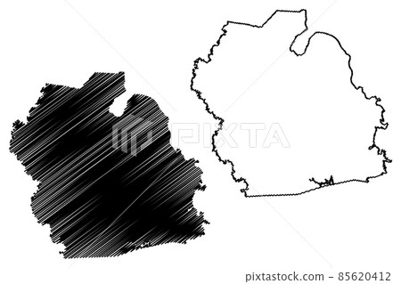 Muhlenberg County, Kentucky (U.S. county, United States of America, USA, U.S., US) map vector illustration, scribble sketch Muhlenberg map 85620412