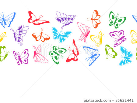 Seamless pattern with decorative butterflies. Colorful abstract insects. Seamless pattern with decorative butterflies. Colorful abstract insects. 85621441