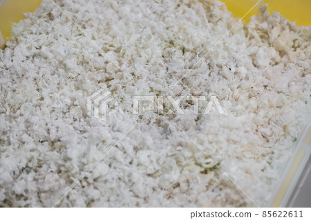 Recycling, renewable resource - heap of secondary soft plastic granules Recycling, renewable resource - heap of secondary soft plastic granules 85622611