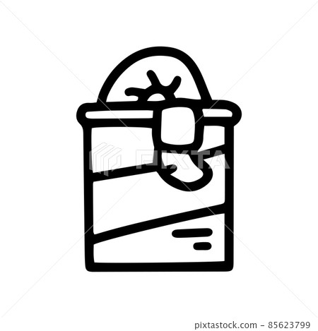 earthworm bait in tin line vector doodle simple icon 85623799