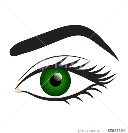 Woman green eye hand draw stock vector illustration design 85623864