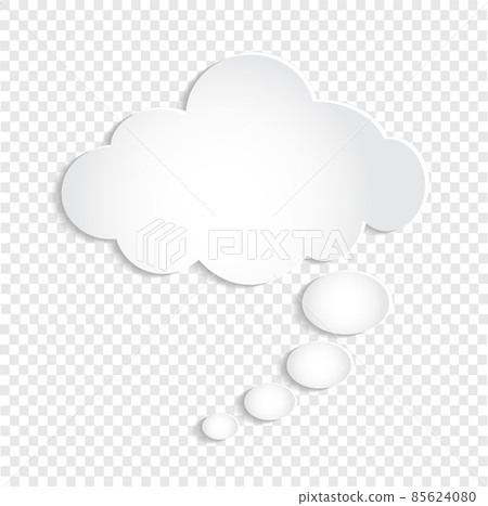 White Thought Bubble Cloud on Transparent Background, stock vector illustration 85624080