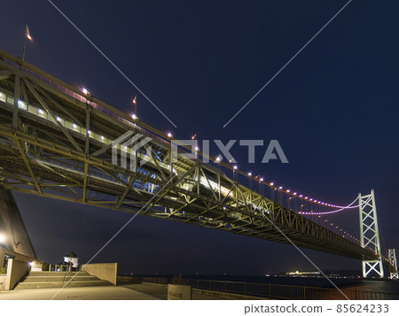 Hyogo Prefecture [Akashi Kaikyo Bridge] Night view Akashi Kaikyo Bridge, Kobe, Japan 85624233