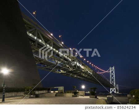 Hyogo Prefecture [Akashi Kaikyo Bridge] Night view Akashi Kaikyo Bridge, Kobe, Japan 85624234