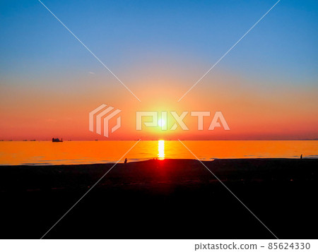 January view Evening view of Makuhari coast 85624330