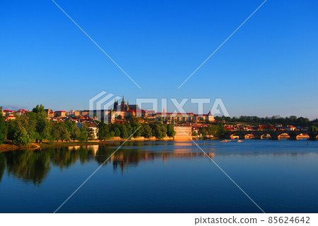 Charles Bridge over the world heritage city of Prague 85624642