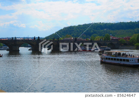 Charles Bridge over the world heritage city of Prague 85624647