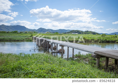 Concrete subsidence bridge, Ashida River middle basin, Fukuyama City, Hiroshima Prefecture Concrete subsidence bridge, Ashida River middle basin, Fukuyama City, Hiroshima Prefecture 85624818