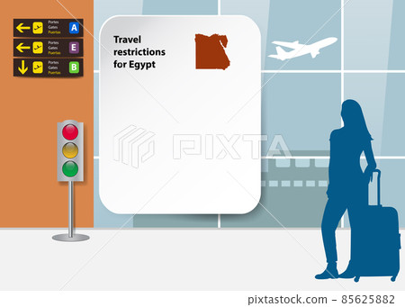 Travel restrictions for Egypt template vector. 85625882