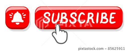 Subscribe button with bell and hand cursor 85625911