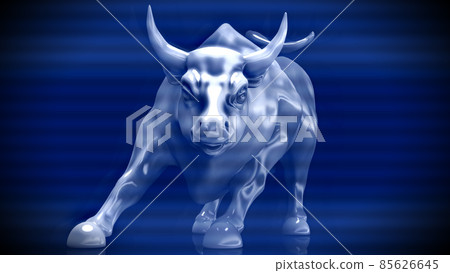 Blue light and white bull 85626645