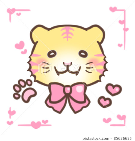 粉紅色的幼虎正面 粉紅色的幼虎正面 85626655