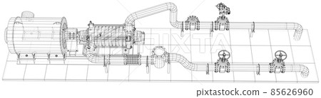 Vector illustration pumping unit oil industry. Created of 3d Vector illustration pumping unit oil industry. Created of 3d 85626960