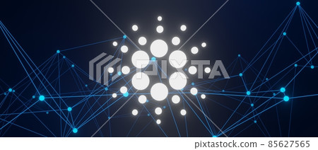 3d render of cryptocurrency Cardano or ADA coins with technology network neon laser light. Cryptocurrency digital currency concept. New virtual money exchange in blockchain. 3d render of cryptocurrency Cardano or ADA coins with technology network neon laser light. Cryptocurrency digital currency concept. New virtual money exchange in blockchain. 85627565