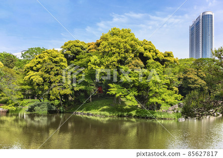 [東京後樂園] Bensai Tenshrine 供奉在小石川後樂園的大泉水中間的 Horai 島上。 85627817