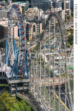 [Tokyo Korakuen] A bird's-eye view of Tokyo Dome City's Ferris wheel Big O and Mega Coaster Thunder Dolphin 85627821