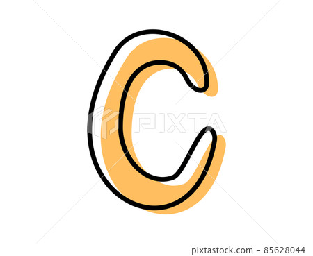 Handwritten alphabet vector illustration capital letter C 85628044