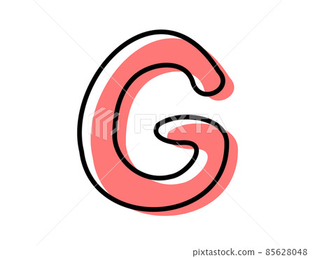 手寫字母矢量插圖大寫字母 G 85628048
