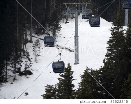 cable way in dolomites gardena valley snow mountains cable way in dolomites gardena valley snow mountains 85628246
