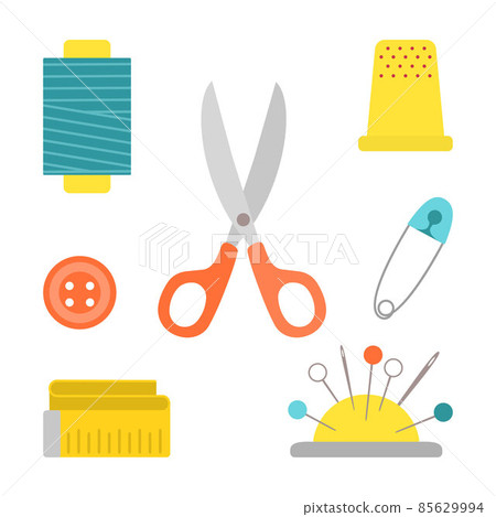 Set of sewing tools isolated on white background 85629994
