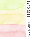 Pale pink and yellow-green watercolor background 85630176