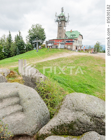 Tanvaldsky Spicak, the popular historical  lookout tower at the peak 85630182