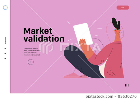 Startup illustration, website landing template. Concept of building new business 85630276