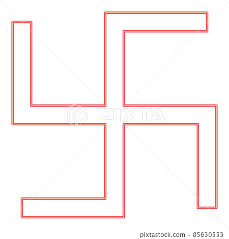 Neon swastika fylfot red color vector illustration image flat style Neon swastika fylfot red color vector illustration image flat style 85630553