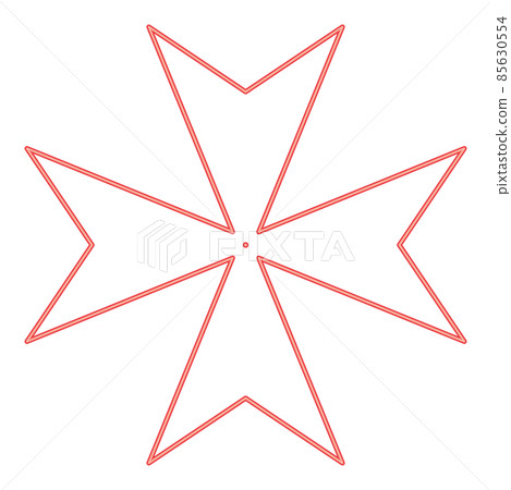 Neon maltese cross red color vector illustration image flat style Neon maltese cross red color vector illustration image flat style 85630554