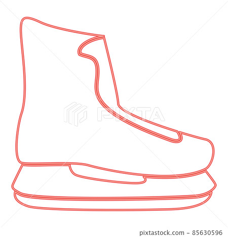 Neon skate red color vector illustration image flat style 85630596