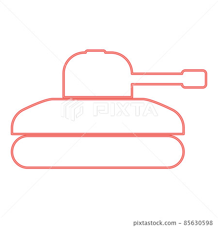 Neon tank red color vector illustration image flat style 85630598