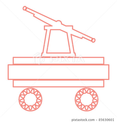 Neon handcar red color vector illustration image flat style 85630601