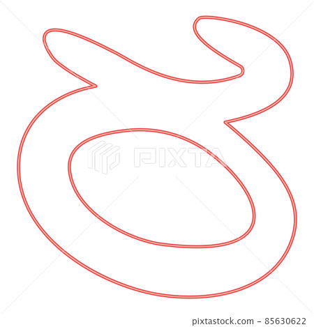 Neon symbol bull for religion rare red color vector illustration image flat style 85630622
