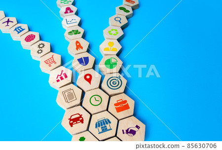 Chains with business attributes coalesce into a single thread. Creation of a successful company. Business tools and services. Entrepreneurship management. Development of organizational skills. Chains with business attributes coalesce into a single thread. Creation of a successful company. Business tools and services. Entrepreneurship management. Development of organizational skills. 85630706