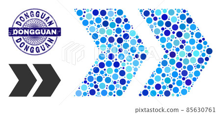 Grunge DONGGUAN Round Guilloche Seal and Shift Right Collage Icon of Round Dots Grunge DONGGUAN Round Guilloche Seal and Shift Right Collage Icon of Round Dots 85630761