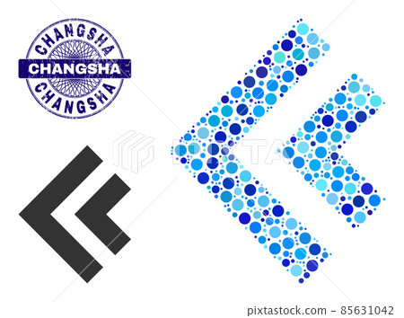 Grunge CHANGSHA Round Guilloche Stamp and Shift Left Composition Icon of Round Dots Grunge CHANGSHA Round Guilloche Stamp and Shift Left Composition Icon of Round Dots 85631042