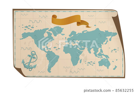 Vector vintage map isolated on white background Vector vintage map isolated on white background 85632255