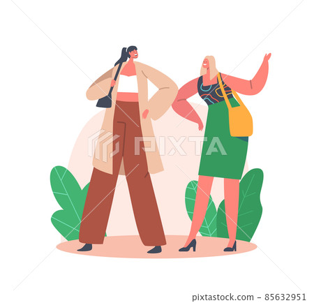 Health Safety, Social Distancing. Characters Greeting Each Other with Elbows Instead of Handshake. Friends or Colleagues 85632951