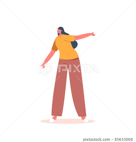 Conflict, Confrontation Concept with Aggressive Female Character. Angry Woman Screaming, Gesturing with Hands 85633008