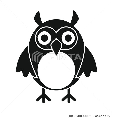 Wise scholar owl black simple silhouette vector icon Wise scholar owl black simple silhouette vector icon 85633529